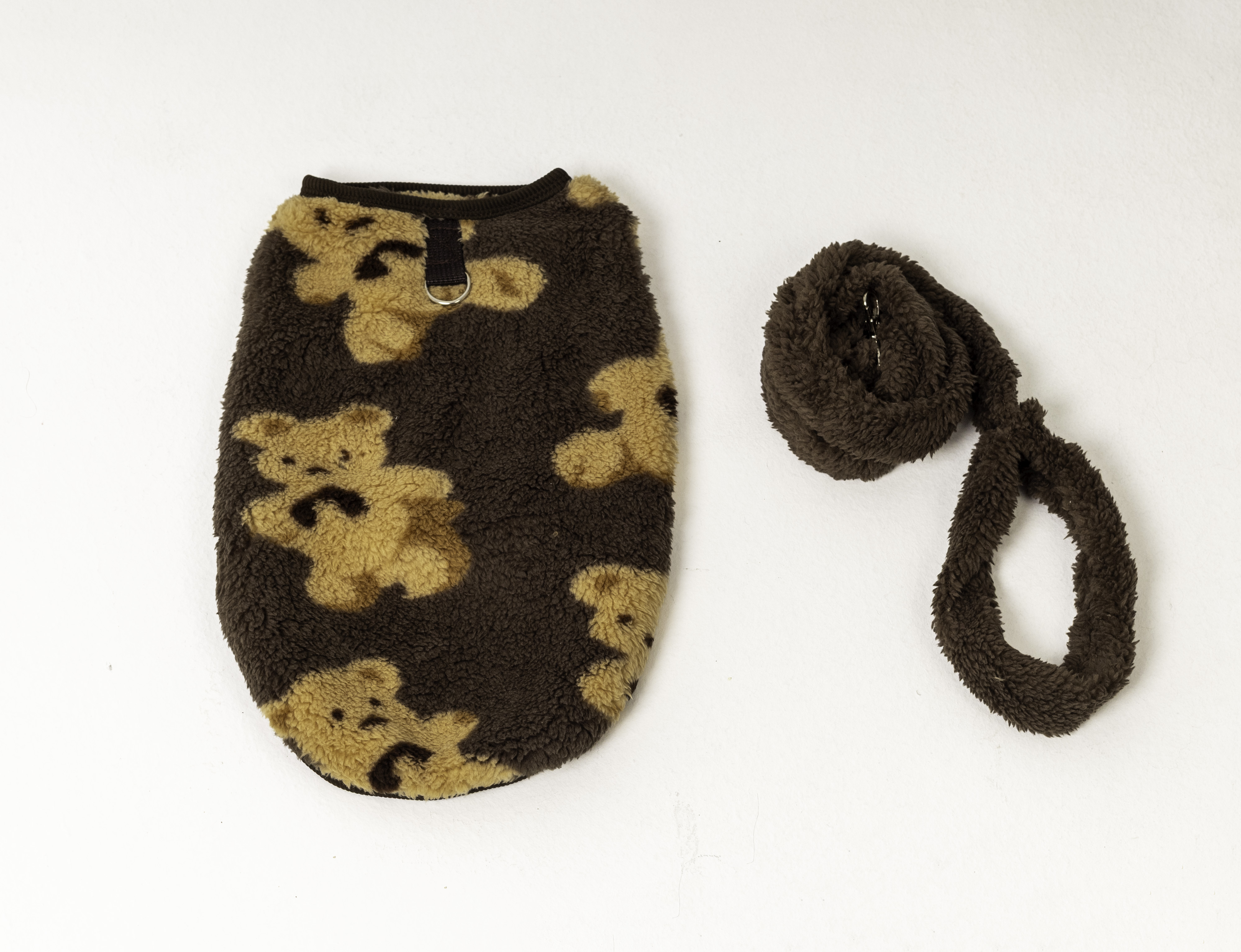 طقم سترة شتوية فرو بنقشة الدببة